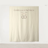 Elegant Beige Wedding Rings タペストリー (正面)