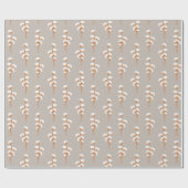 Elegant Beige Wrapping Paper with Cotton Branch ラッピングペーパー (フラット)
