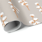 Elegant Beige Wrapping Paper with Cotton Branch ラッピングペーパー (ロールコーナー)