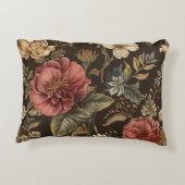 Elegant, Beigie Maroon Brown Flowers Pattern アクセントクッション (裏面)