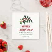 Elegant Berries Christmas Botanical Simple スタンダードカクテルナプキン (インサイチュ)