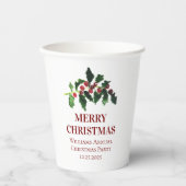 Elegant Berries Christmas Botanical Simple 紙コップ (正面)