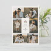 Elegant Berry Botanical Christmas 6 Photo Collage シーズンカード (スタンド正面)
