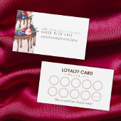Elegant Berry Chocolate Cake Bakery Loyalty Reward 名刺