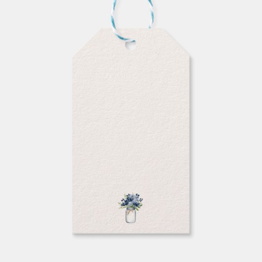 Elegant Berry First Blueberry Birthday Cake ギフトタグ (裏面)