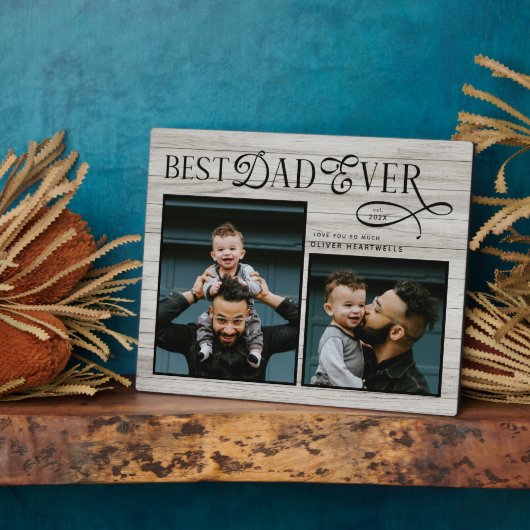 Elegant Best Dad Ever Fathers Day Photo  フォトプラーク (側面)