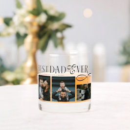 Elegant Best Dad Ever Photo Collage Fathers Day ウイスキーグラス