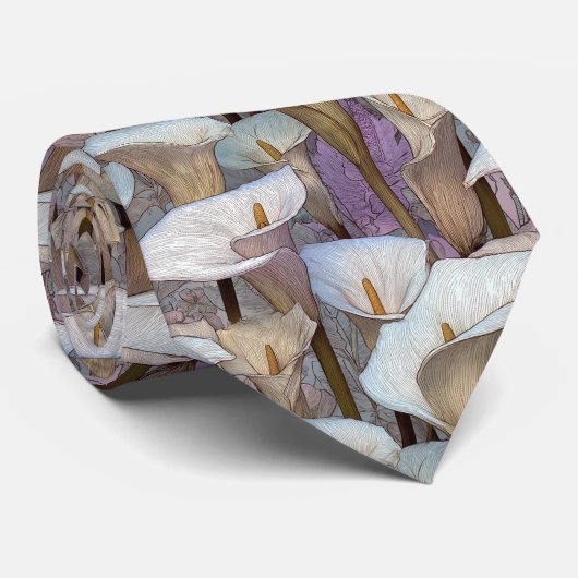 Elegant Best Man Calla Lilies Flower ネクタイ (ロール)