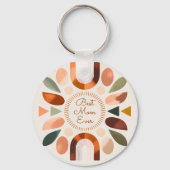 Elegant Best Mom Ever Boho Keychain Mom Gift キーホルダー (正面)
