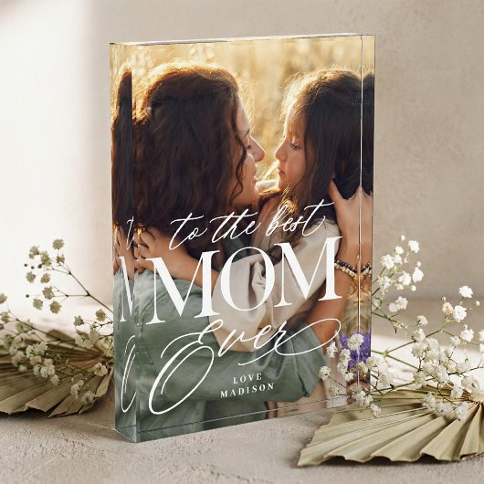 Elegant Best Mom Ever Collage Mothers Day keepsake フォトブロック