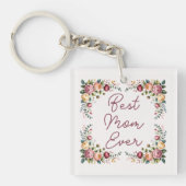 Elegant Best Mom Ever Floral Acrylic Keychain キーホルダー (正面)