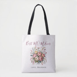 Elegant Best Mom Ever Floral Tote Bag トートバッグ