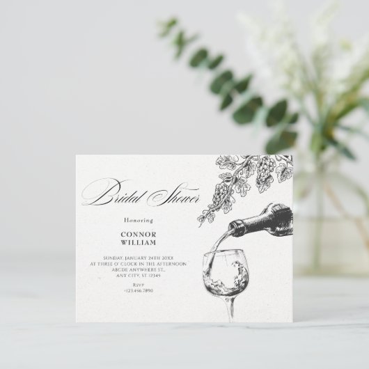 Elegant beverage wine bridal shower 招待状 (スタンド正面)