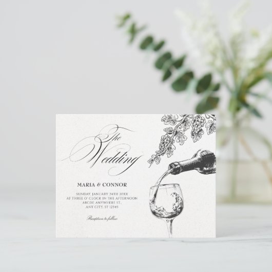 Elegant beverage wine wedding  招待状 (スタンド正面)