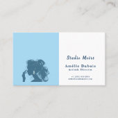 Elegant Bi-Color Silhouette Creative - Light Blue 名刺 (正面)