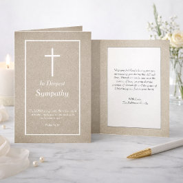 Elegant Bible Verse Christian Cross Sympathy Card カード