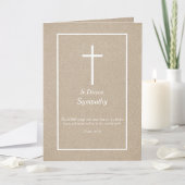 Elegant Bible Verse Christian Cross Sympathy Card カード