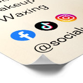 Elegant Biege Hair Stylist Salon Makeup Waxing ポスター (角)