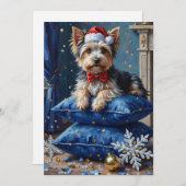 Elegant Biewer Terrier Dog Velvet Christmas シーズンカード (正面/裏面)