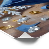 Elegant Biewer Terrier Dog Velvet Christmas ポスター (コーナー)