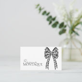 Elegant Big Black Leopard Bow Custom Chic 名刺 (スタンド正面)