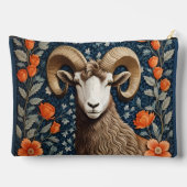 Elegant Big Horn Sheep William Morris Inspired アクセサリーポーチ (裏面)