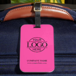 Elegant Bight Pink Business Logo Employee Travel ラゲッジタグ