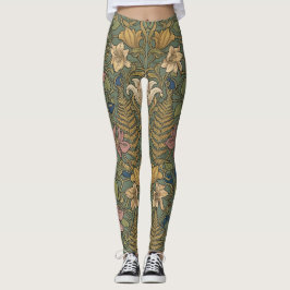 Elegant Biophilic Floral Art Nouveau  Patte レギンス