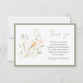 Elegant Birds Funeral Thank You Card サンキューカード (正面)