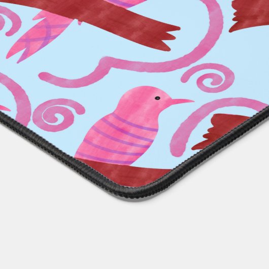 Elegant birds Pattern Desk Mat デスクマット (コーナー)