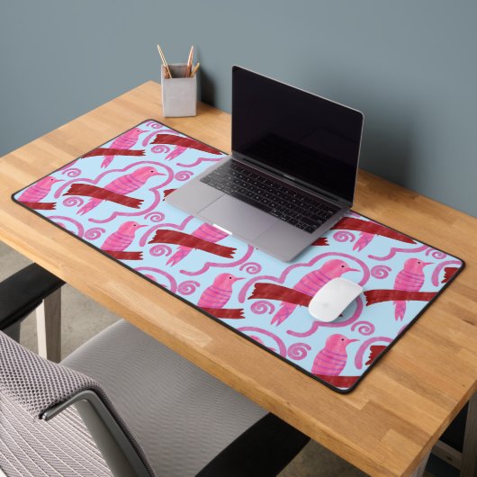 Elegant birds Pattern Desk Mat デスクマット (オフィス2)