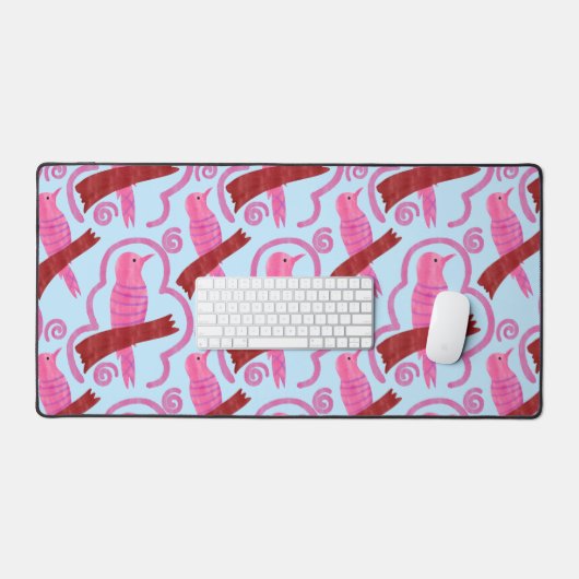 Elegant birds Pattern Desk Mat デスクマット (キーボード&マウス)
