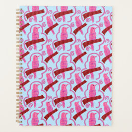 Elegant birds Pattern Spiral Planner プランナー手帳