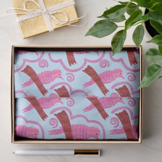 Elegant birds Pattern Tissue Paper 薄葉紙 (ギフト)