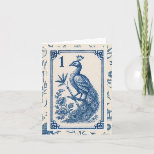 Elegant Birdy Bam Mah Jongg Note Cards ノートカード (正面)