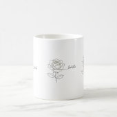 Elegant Birth Flower Coffee Mug - Personalized Nam コーヒーマグカップ (中央)