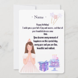 Elegant Birthday Card for Her – Personalized Greet サンキューカード