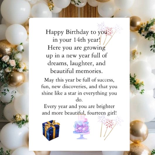 Elegant Birthday Card for Her – Personalized Greet シーズンポストカード