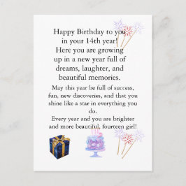 Elegant Birthday Card for Her – Personalized Greet シーズンポストカード