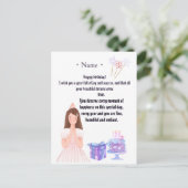 Elegant Birthday Card for Her – Personalized Greet ポストカード (スタンド正面)