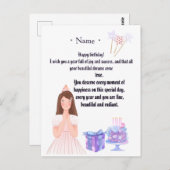Elegant Birthday Card for Her – Personalized Greet ポストカード (正面/裏面)