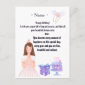 Elegant Birthday Card for Her – Personalized Greet ポストカード (正面)