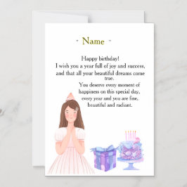 Elegant Birthday Card for Her – Personalized Greet マグネット招待状