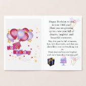 Elegant Birthday Card for Her – Personalized Greet 箔カード (内部)