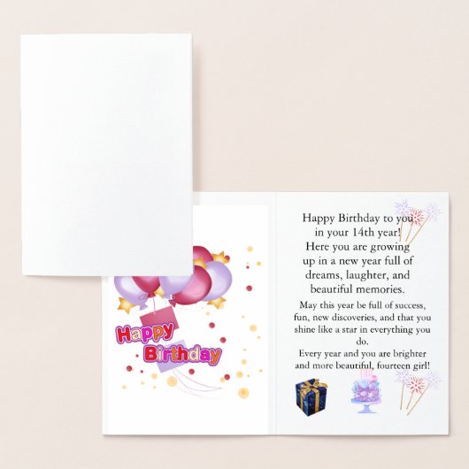 Elegant Birthday Card for Her – Personalized Greet 箔カード (ディスプレー)