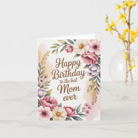 Elegant Birthday Card for Mom カード (黄色い花)