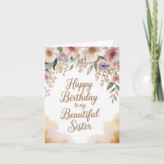 Elegant Birthday Card for Sister カード (正面)
