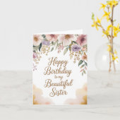 Elegant Birthday Card for Sister カード (黄色い花)