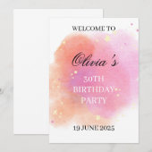 Elegant Birthday Celebration Invitation 招待状 (正面/裏面)