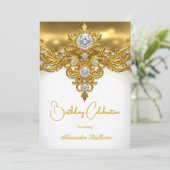 Elegant Birthday Celebration White Gold Diamonds 招待状 (スタンド正面)